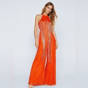 Nasty Gal sequin beaded jumpsuit